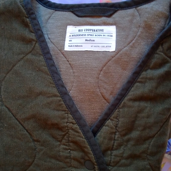 NWT REI Co-Op Norseland Insulated Army Cot Green Quilted Corduroy Medium Jacket - Picture 10 of 10